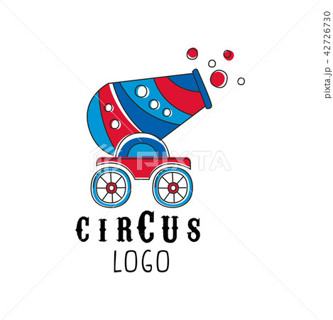 Circus logo design, emblem with cannon for amusement park, festival, party, creative template of 42726730