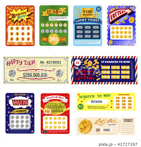 Lottery ticket vector lucky bingo card win chance lotto game jackpot set illustration lottery gaming Lottery ticket vector lucky bingo card win chance lotto game jackpot set illustration lottery gaming 42727397