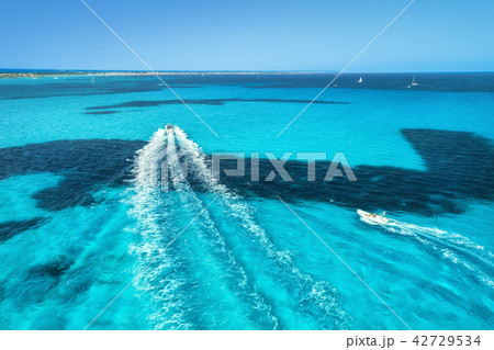Speed motorboats on the seashore in Spain 42729534