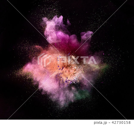 Colored powder explosion isolated on black background. 42730158