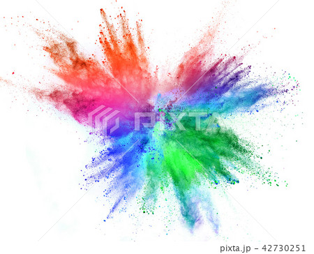 Colored powder explosion isolated on white background. 42730251