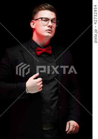 Portrait of confident handsome thoughtful elegant responsible businessman holding hand on jacket on Portrait of confident handsome thoughtful elegant responsible businessman holding hand on jacket on 42732954