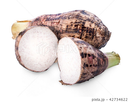Taro, sliced of taro isolated on white background 42734622