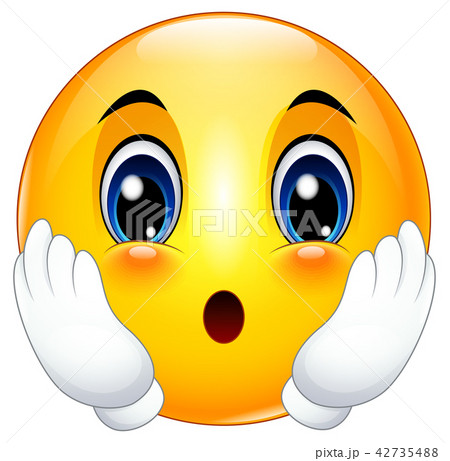 Cute cartoon emoticon astonished 42735488