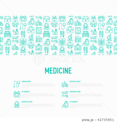 Medicine concept with thin line icons 42735951
