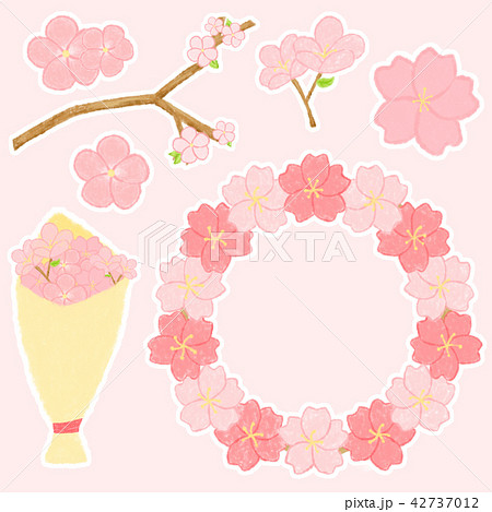 桜 クレヨン 花束 42737012