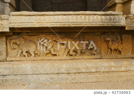 Carved figures on plinth, Achyuta Raya temple 42738063