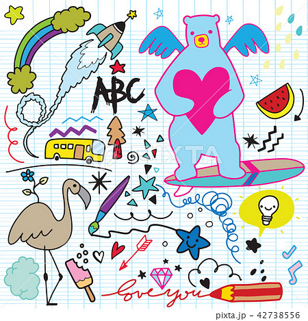 Doodle cartoon set of objects and symbols Vol.2 Doodle cartoon set of objects and symbols Vol.2 42738556