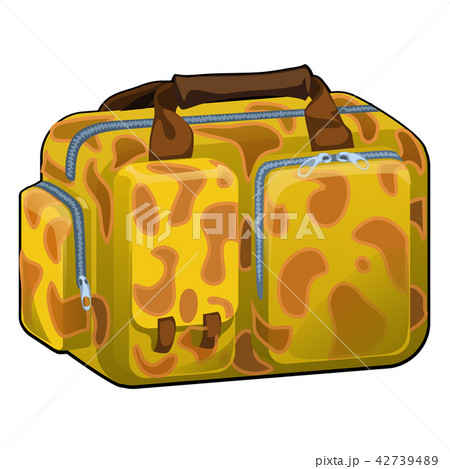 Travel bag with texture on a theme of giraffe close-up isolated on white background . Vector cartoon 42739489