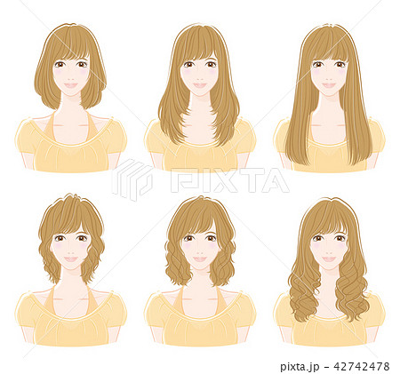 ヘアスタイルのイラストのイラスト素材