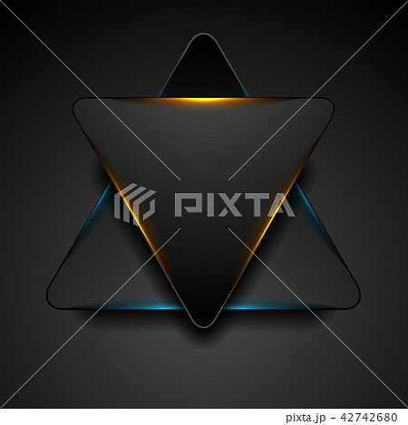 Black triangle with blue orange light backgroundのイラスト素材 [42742680] - PIXTA