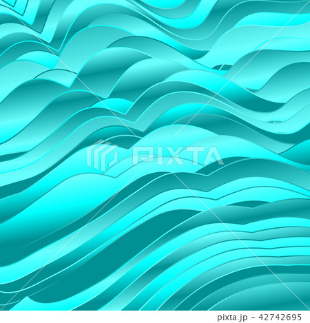 Bright turquoise abstract wavy pattern design Bright turquoise abstract wavy pattern design 42742695