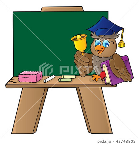 Schoolboard with owl teacher Schoolboard with owl teacher 42743805