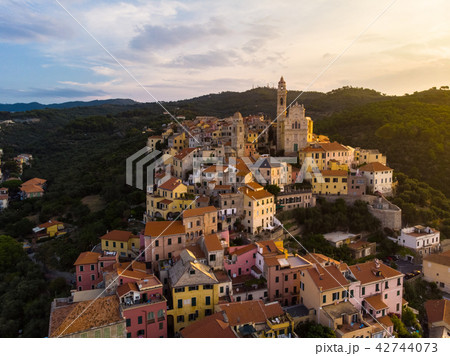 Aerial view Cervo medieval town Italy. Aerial view Cervo medieval town Italy. 42744073