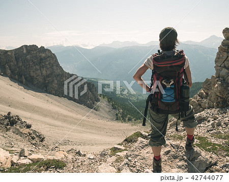 One person backpacker looking at view 42744077