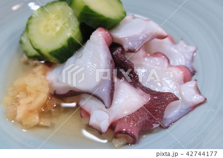 家庭的で素朴な自宅調理の「明石ダコのタコ酢」 42744177