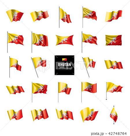 Bhutan flag, vector illustration Bhutan flag, vector illustration 42748764