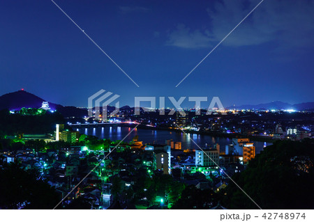 犬山城夜景の写真素材