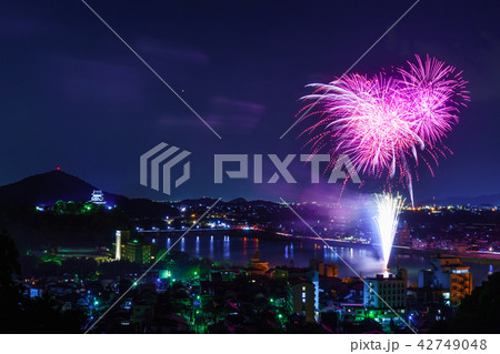 木曽川ロングラン花火(成田山より撮影) 42749048