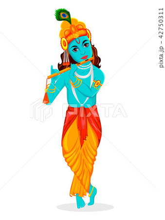 Happy Krishna Janmashtami greeting card 42750311