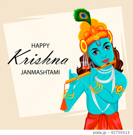 Happy Krishna Janmashtami greeting card 42750313