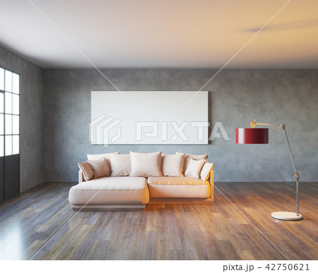 3d rendering of mock up pattern in loft interior 3d rendering of mock up pattern in loft interior 42750621
