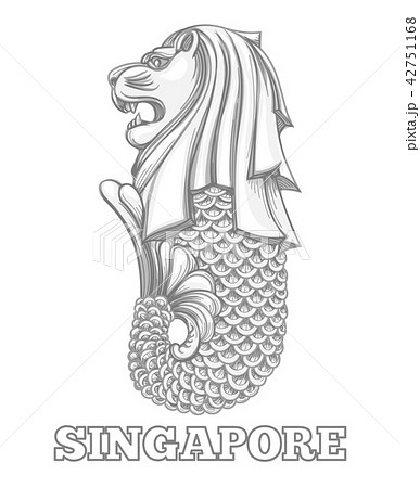 Singapore Merlion Icon Stock Illustration