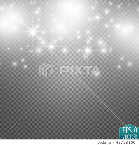 Vector white glitter wave illustration. White star dust trail sparkling particles isolated on 42753100