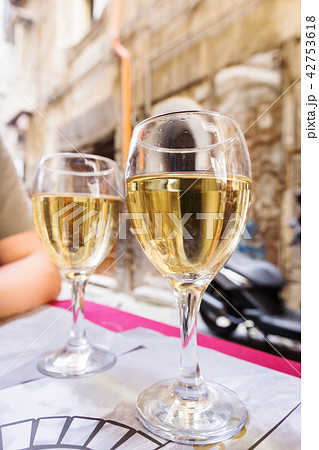 Wineglass of white wine 42753618