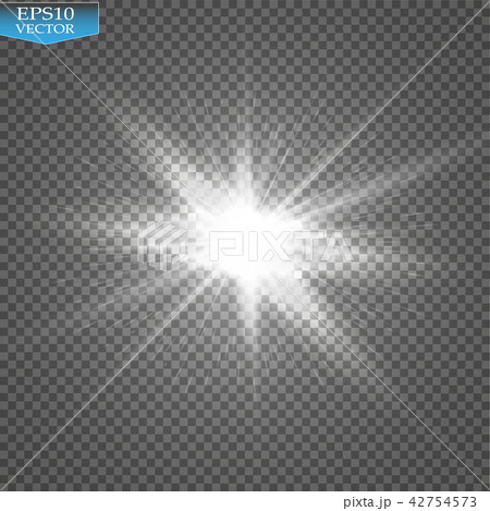 Glow light effect. Starburst with sparkles on transparent background. Vector illustration. 42754573