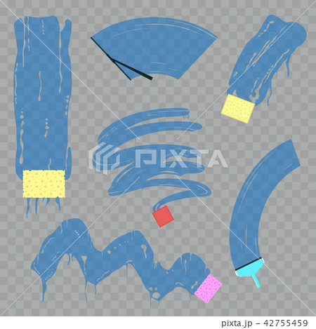 Wipe Glass Stains Set on a Transparent Background. Vector 42755459