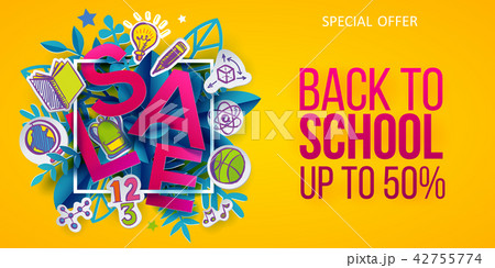Back to school sale banner offer 42755774