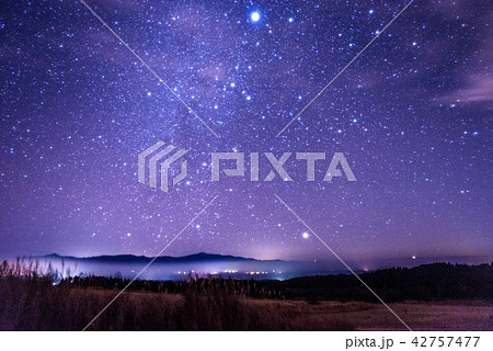 星空　阿蘇　雲海　くじゅう高原　満天 42757477