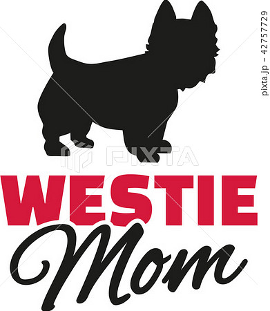 Westies Mom with dog silhouette 42757729
