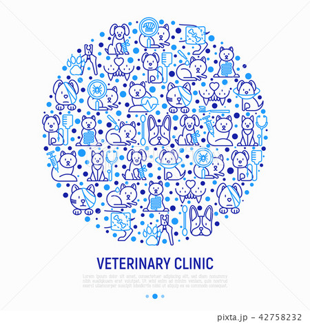 Veterinary clinic concept in circle 42758232
