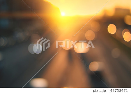 Beautiful sunset city bokeh. 42758471