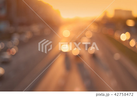 Beautiful sunset city bokeh. 42758472