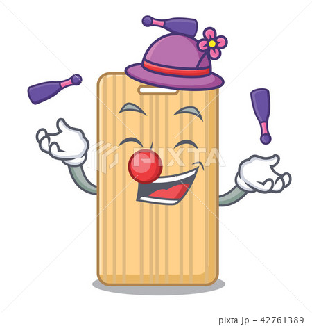Juggling wooden cutting board mascot cartoon 42761389
