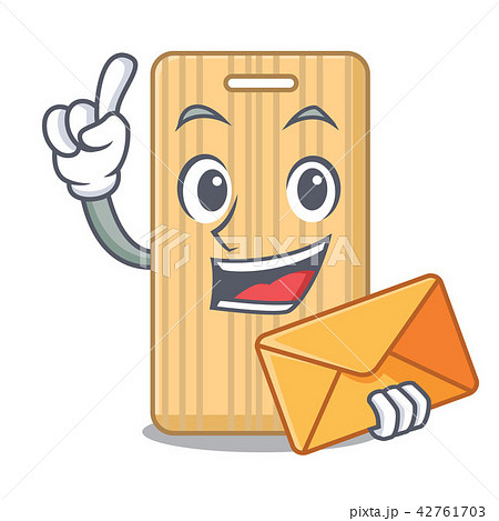 With envelope wooden cutting board character cartoon 42761703