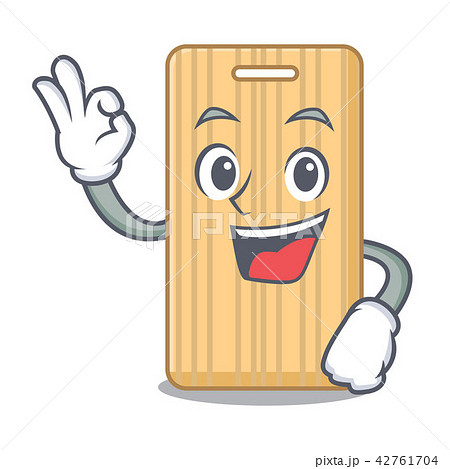 Okay wooden cutting board character cartoon 42761704