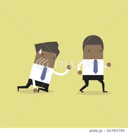 African businessman calling out for help. African businessman calling out for help. 42765794