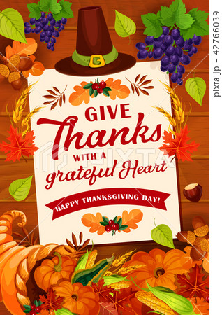 Thanksgiving Day autumn holiday greeting card 42766039