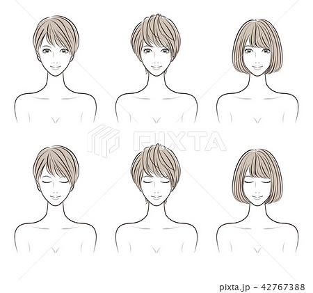 ヘアスタイルのイラストのイラスト素材