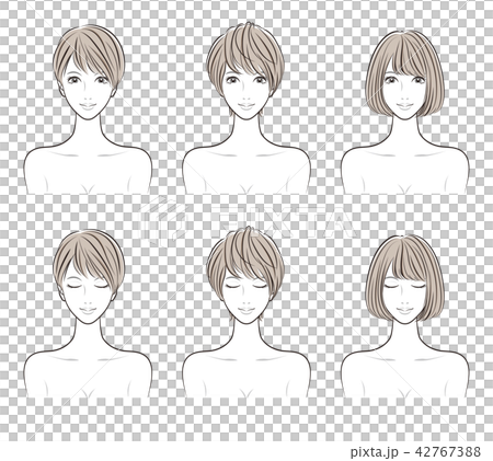 ヘアスタイルのイラスト 42767388
