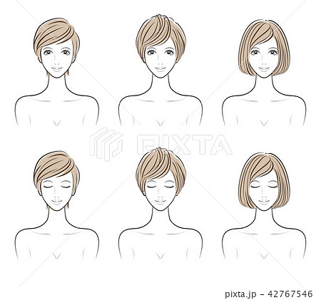 ヘアスタイルのイラストのイラスト素材