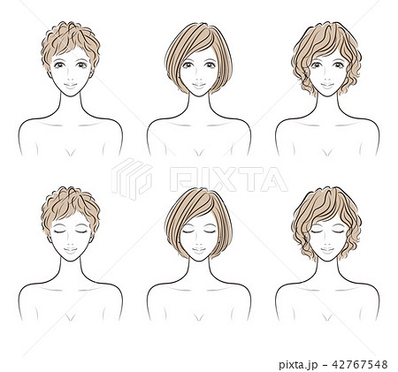 ヘアスタイルのイラストのイラスト素材 42767548 Pixta