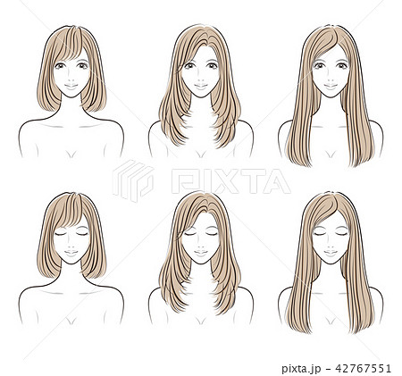 ヘアスタイルのイラストのイラスト素材