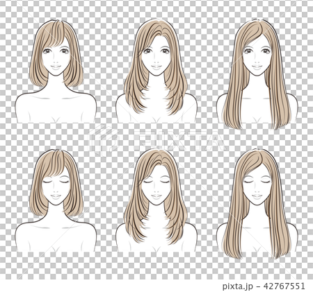 ヘアスタイルのイラストのイラスト素材