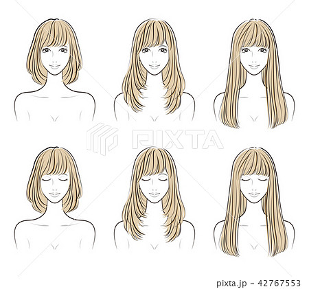 ヘアスタイルのイラストのイラスト素材