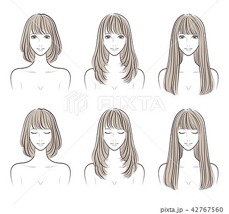 ヘアスタイルのイラストのイラスト素材